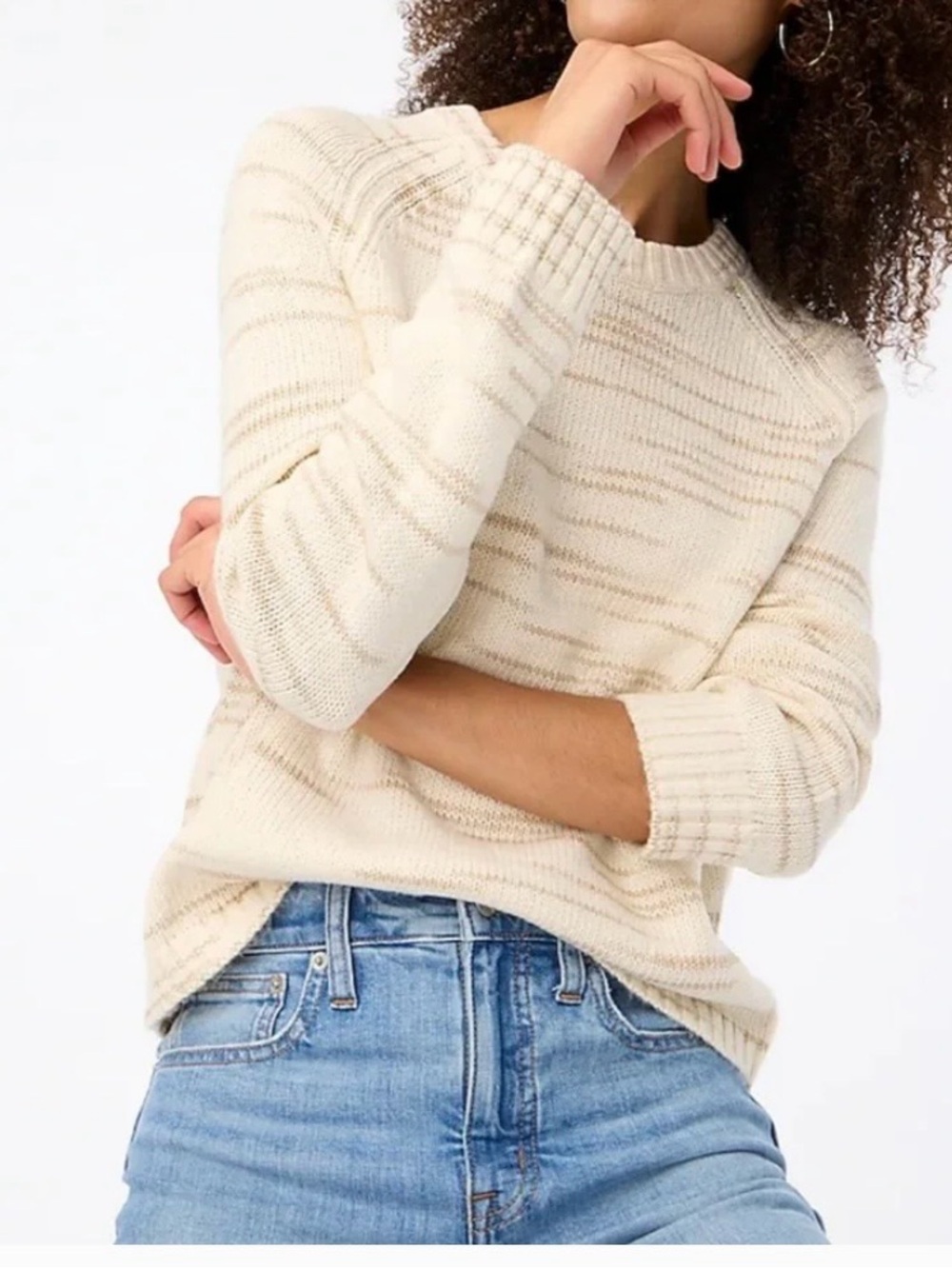 J. Crew Cream Cotton Blend Sweater XL Womens J Crew